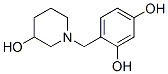 1,3-Benzenediol, 4-[(3-hydroxy-1-piperidinyl)methyl]- (9CI) 结构式