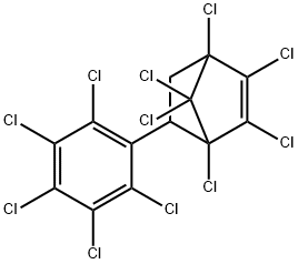 5-(ペンタクロロフェニル)-1,2,3,4,7,7-ヘキサクロロ-2-ノルボルネン 化学構造式