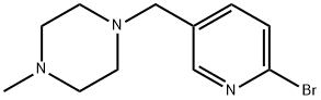 1-((6-ブロモピリジン-3-イル)メチル)-4-メチルピペラジン 化学構造式