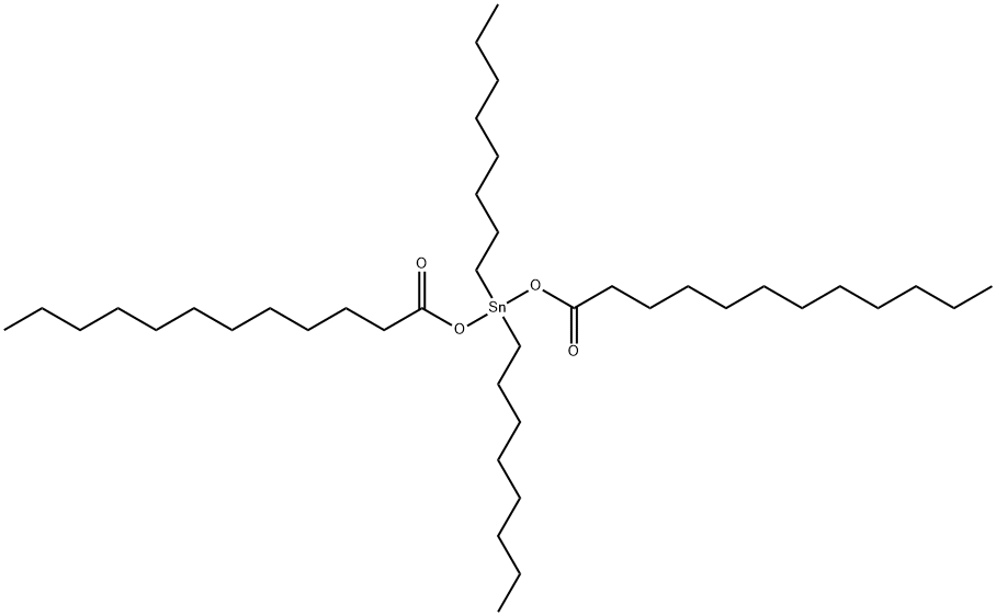 ビス(ドデカノイルオキシ)ジオクチルスタンナン 化学構造式