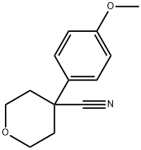 4-(4-メトキシフェニル)オキサン-4-カルボニトリル 化学構造式