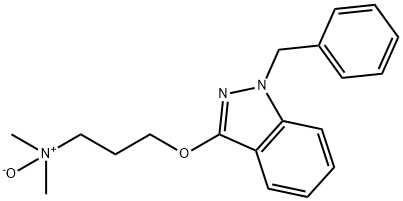 3-[(1-ベンジル-1H-インダゾール-3-イル)オキシ]-N,N-ジメチルプロパンアミン オキシド 化学構造式