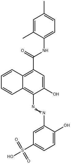 3-[[4-[(2,4-ジメチルフェニル)カルバモイル]-2-ヒドロキシ-1-ナフチル]アゾ]-4-ヒドロキシベンゼンスルホン酸 化学構造式