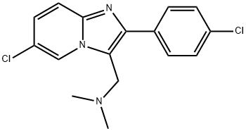 6-Chloro-2-(4-chlorophenyl)-N,N-dimethylimidazo[1,2-α]pyridine-3-methanamine Struktur