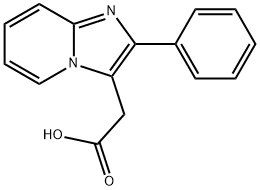 2-フェニルイミダゾ[1,2-a]ピリジン3-酢酸 化学構造式