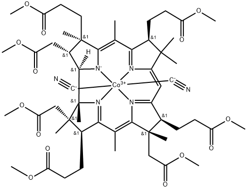 二氰基钴啉酸七甲酯, 36522-80-2, 结构式