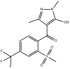 (5-Hydroxy-1,3-dimethylpyrazol-4-yl)(α,α,α-trifluoro-2-mesyl-p-tolyl)methanone,  (5-Hydroxy-1,3-dimethyl-1H-pyrazol-4-yl)[2-(methylsulfonyl)-4-(trifluoromethyl)phenyl]methanone Struktur