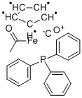 (R)-(-)-ACETYLCARBONYL(ETA5-2,4-CYCLOPENTADIEN-1-YL)(TRIPHENYLPHOSPHINE)IRON 化学構造式