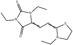 1,3-diethyl-5-[(3-ethylthiazolidin-2-ylidene)ethylidene]-2-thioxoimidazolidin-4-one Struktur