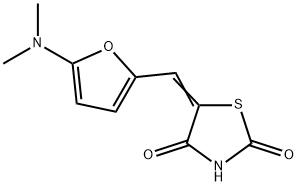 2,4-Thiazolidinedione,  5-[[5-(dimethylamino)-2-furanyl]methylene]-,365977-20-4,结构式