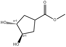 Cyclopentanecarboxylic acid, 3,4-dihydroxy-, methyl ester, (3S,4S)- (9CI) Struktur