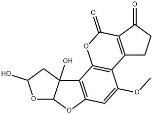 2,3,6a,8,9,9a-Hexahydro-8,9a-dihydroxy-4-methoxycyclopenta[c]furo[3',2':4,5]furo[2,3-h][1]benzopyran-1,11-dione 结构式