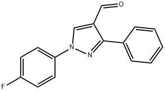 1-(4-フルオロフェニル)-3-フェニル-1H-ピラゾール-4-カルボキシアルデヒド 化学構造式