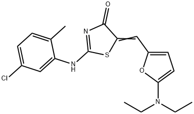 366472-35-7 4(5H)-Thiazolone,  2-[(5-chloro-2-methylphenyl)amino]-5-[[5-(diethylamino)-2-furanyl]methylene]-