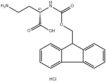 (2S)-4-氨基-2-[[(9H-芴-9-基甲氧基)羰基]氨基]丁酸盐酸盐 结构式