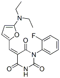 2,4,6(1H,3H,5H)-Pyrimidinetrione,  5-[[5-(diethylamino)-2-furanyl]methylene]-1-(2-fluorophenyl)- Struktur