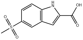 5-(甲基磺酰基)-1H-2-吲哚甲酸, 367501-41-5, 结构式