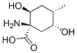 Cyclohexanecarboxylic acid, 1-amino-2,5-dihydroxy-4-methyl-, (1R,2S,4S,5R)-,367507-94-6,结构式