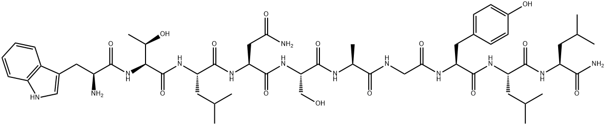 TRP-THR-LEU-ASN-SER-ALA-GLY-TYR-LEU-LEU-NH2 结构式