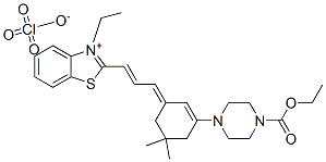 2-[3-[3-[4-(ethoxycarbonyl)piperazin-1-yl]-5,5-dimethylcyclohex-2-en-1-ylidene]prop-1-enyl]-3-ethylbenzothiazolium perchlorate|