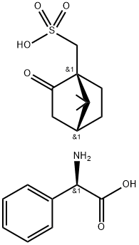 (R)-(phenylacetyl)ammonium (1S)-7,7-dimethyl-2-oxobicyclo[2.2.1]heptane-1-methanesulphonate ,36775-31-2,结构式