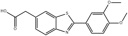 2-(3,4-Dimethoxyphenyl)-6-benzothiazoleacetic acid 结构式