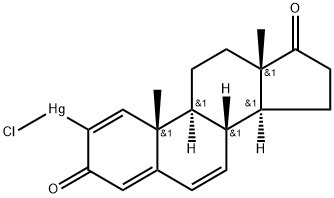 Chloro(3,17-dioxoandrosta-1,4,6-trien-2-yl)mercury(II) 结构式