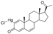 Chloro(3,20-dioxopregna-1,4,6-trien-2-yl)mercury(II) Struktur