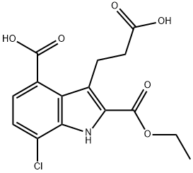 4-CARBOXY-7-CHLORO-2-(ETHOXYCARBONYL)INDOLE-3-PROPANOIC ACID Structure