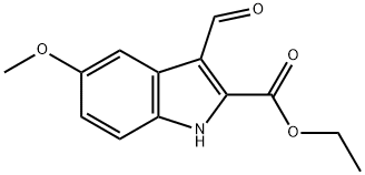 3-ホルミル-5-メトキシ-1H-インドール-2-カルボン酸エチル 化学構造式