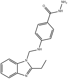 p-[(2-Ethyl-1H-benzimidazol-1-ylmethyl)amino]benzohydrazide 结构式