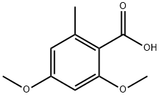 2,4-二甲氧基-6-甲基苯甲酸, 3686-57-5, 结构式