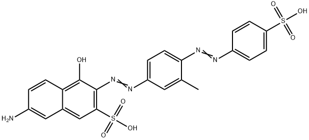 7-amino-4-hydroxy-3-[[3-methyl-4-[(4-sulphophenyl)azo]phenyl]azo]naphthalene-2-sulphonic acid,36867-70-6,结构式