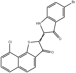 5-bromo-2-(9-chloro-3-oxonaphtho[1,2-b]thien-2(3H)-ylidene)-1,2-dihydro-3H-indol-3-one Struktur
