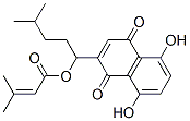 3-Methyl-2-butenoic acid 1-(1,4-dihydro-5,8-dihydroxy-1,4-dioxonaphthalen-2-yl)-4-methylpentyl ester Structure