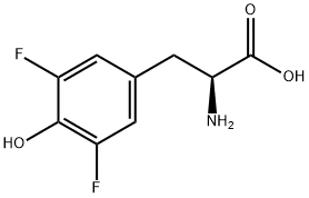 α-アミノ-3,5-ジフルオロ-4-ヒドロキシベンゼンプロピオン酸 化学構造式