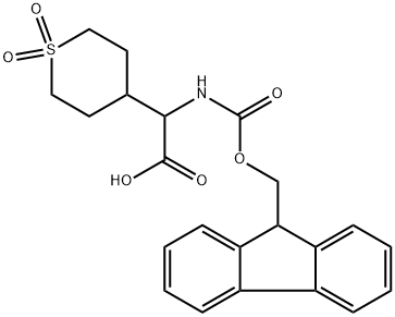 2-(FMoc-aMino)-2-(1,1-dioxo-4-tetrahydrothiopyranyl)acetic Acid Struktur