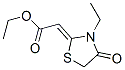 2-(3-エチル-4-オキソチアゾリジン-2-イリデン)酢酸エチル 化学構造式