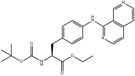 (S)-3-(4 - ((2,7-萘啶-1-基)氨基)苯基)-2 - ((叔丁氧基羰基)氨基)丙酸乙 结构式