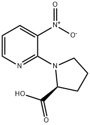1-(3-ニトロ-2-ピリジニル)-2-ピロリジンカルボン酸 化学構造式