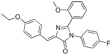 4H-Imidazol-4-one,  5-[(4-ethoxyphenyl)methylene]-3-(4-fluorophenyl)-3,5-dihydro-2-(2-methoxyphenyl)- 结构式
