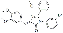 4H-Imidazol-4-one,  3-(3-bromophenyl)-5-[(3,4-dimethoxyphenyl)methylene]-3,5-dihydro-2-(2-methoxyphenyl)- 结构式