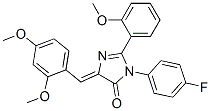 4H-Imidazol-4-one,  5-[(2,4-dimethoxyphenyl)methylene]-3-(4-fluorophenyl)-3,5-dihydro-2-(2-methoxyphenyl)- 结构式