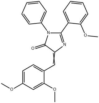 4H-Imidazol-4-one,  5-[(2,4-dimethoxyphenyl)methylene]-3,5-dihydro-2-(2-methoxyphenyl)-3-phenyl- Structure