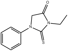 3-エチル-1-フェニル-2-チオキソ-4-イミダゾリジノン 化学構造式