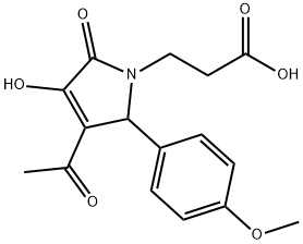 3-[3-ACETYL-4-HYDROXY-2-(4-METHOXY-PHENYL)-5-OXO-2,5-DIHYDRO-PYRROL-1-YL]-PROPIONIC ACID 化学構造式