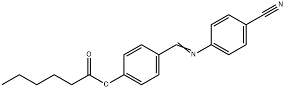 Hexanoic acid 4-[(4-cyanophenyl)iminomethyl]phenyl ester Structure