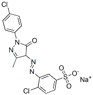 sodium 4-chloro-3-[[1-(4-chlorophenyl)-4,5-dihydro-3-methyl-5-oxo-1H-pyrazol-4-yl]azo]benzenesulphonate  Struktur