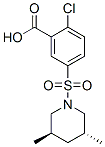 trans-2-chloro-5-[(3,5-dimethylpiperidin-1-yl)sulphonyl]benzoic acid 结构式