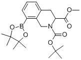 2,3(1H)-ISOQUINOLINEDICARBOXYLIC ACID, 3,4-DIHYDRO-8-(4,4,5,5-TETRAMETHYL-1,3,2-DIOXABOROLAN-2-YL)-, 2-(1,1-DIMETHYLETHYL) 3-METHYL ESTER 结构式